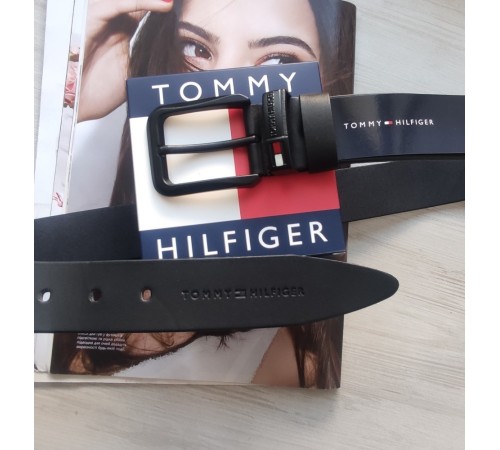 Мужской подарочный набор Tommy Hilfiger: часы каучук и кожаный ремень  black