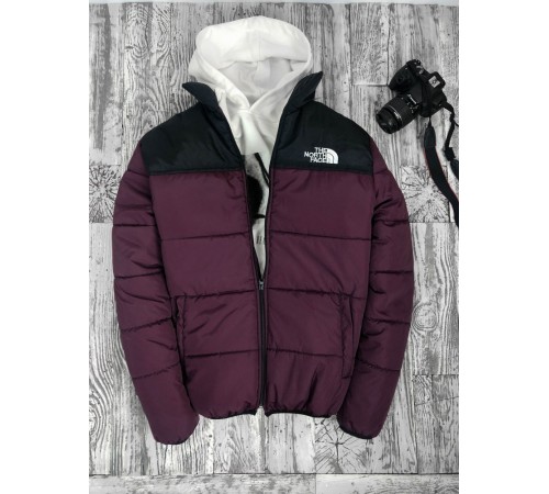 Куртка  The north face бордового цвета  7-384