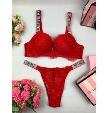 Комплект Victoria's Secret Кружева Красный kk032