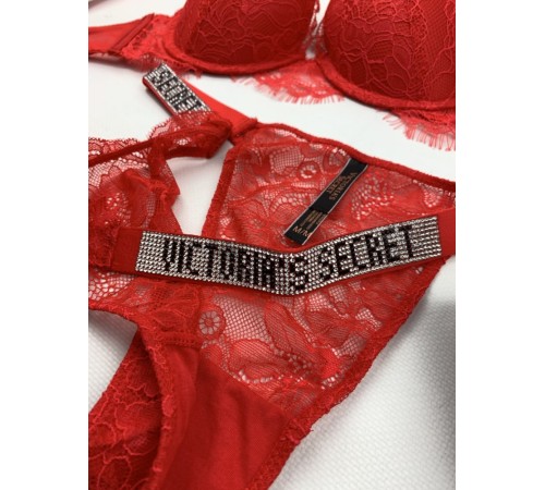 Комплект Victoria's Secret Кружева Красный kk032