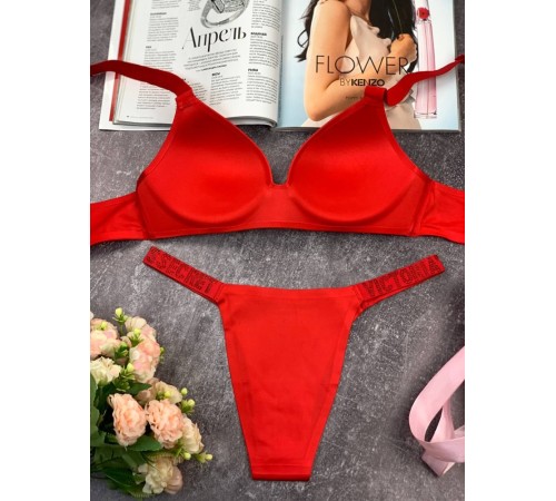 Комплект женский Victoria's Secret Бесшовный Красный kk035