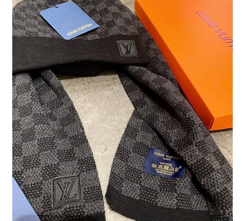 Набор Louis Vuitton Damier Graphite шарф + шапка gu001