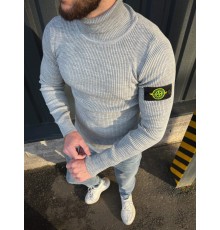 Свитер серый с горлом STONE ISLAND 9-451