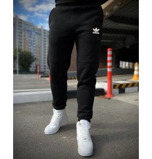 Зимние штаны с начесом Adidas черные RD024