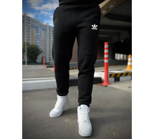 Зимние штаны с начесом Adidas черные RD024