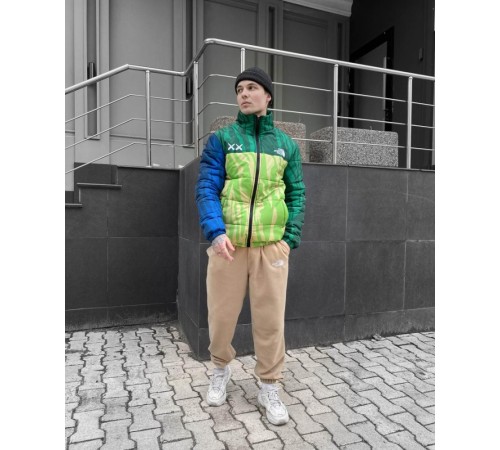 Куртка TNF XX зеленая с синим 7-479