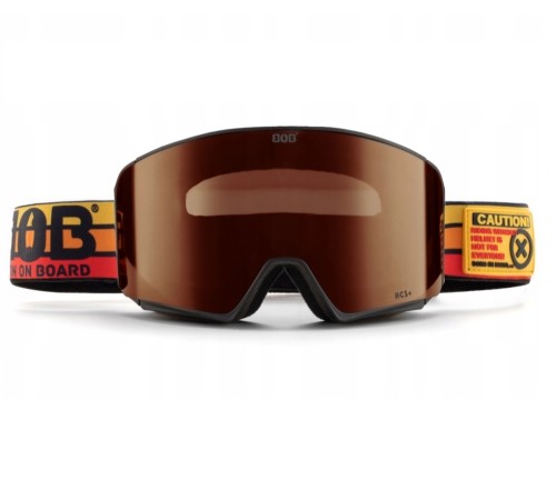 Маска гірськолижна BOB Caution! S3 Black/Brown Lens(GOG-026)