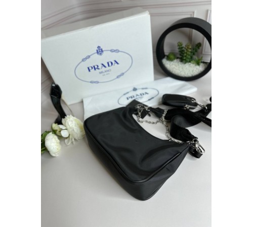 Женская Сумка Prada Re-Nylon Pochette   wb044    Black