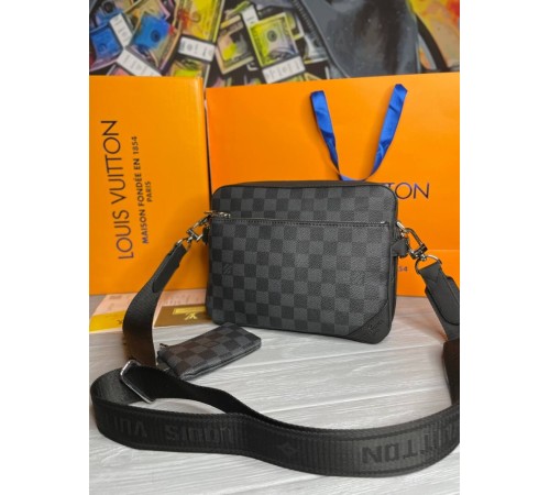 Мужская Сумка Louis Vuitton Trio Messen  ger Damie s056r Graphite