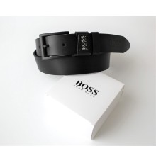 Шкіряний ремінь Hugo Boss з чорною пряжкою black