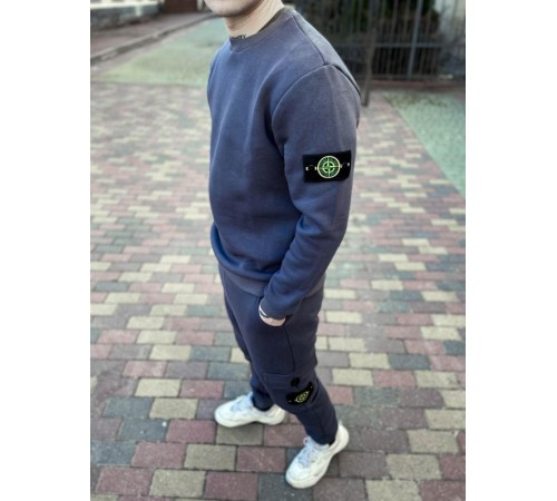 Спортивный костюм STONE ISLAND утепленный темно серый 5-661