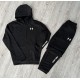 Комплект 3 в 1 Демісезонний спортивний костюм Under Armour чорний худі + чорні штани (двонитка) + Футболка чорна Under Armour