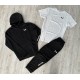 Комплект 3 в 1 Демісезонний спортивний костюм Under Armour чорний худі + чорні штани (двонитка) + Футболка біла Under Armour