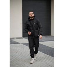 Комплект чоловічий Nike: вітровка "Windrunner Jacket" чорна + штани "President" чорні. Барсетка у подарунок!