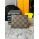 Мужской кожаный кошелек Louis Vuitton Damier Ebene коричневый k021-2