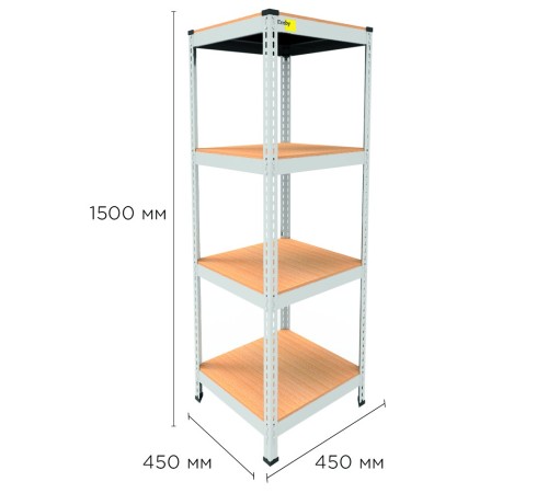 Металевий стелаж MRL-1500 ( 450x450) білий