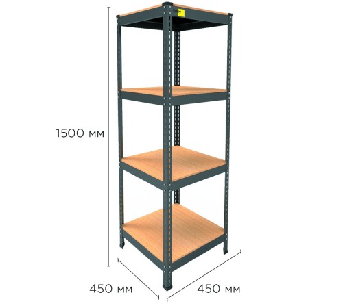 Металевий стелаж MRL-1500 ( 450x450) чорний