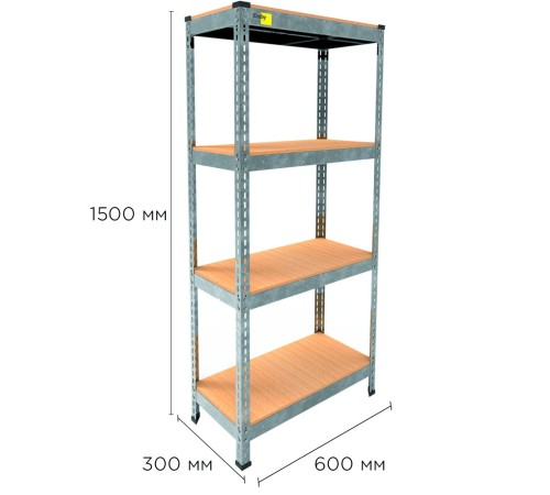 Металевий стелаж MRL-1500 ( 600x300) оцинкований