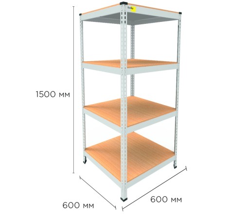 Металевий стелаж MRL-1500 ( 600x600) білий