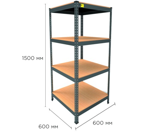 Металевий стелаж MRL-1500 ( 600x600) чорний