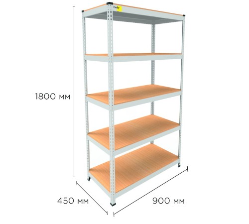 Металевий стелаж MRL-1800 ( 900x450) білий