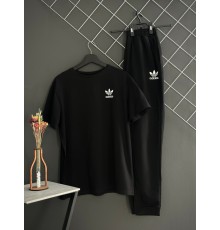 Штани чорні Adidas (двонитка) + футболка чорна Adidas