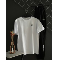 Штани чорні Under Armour (двонитка) + футболка біла Under Armour