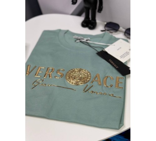 Футболка Versace бирюзовая mf012