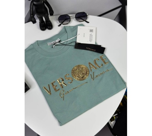 Футболка Versace бирюзовая mf012