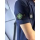 Поло Stone Island темно-синего цвета с патчем на рукаве mf035