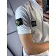 Поло Stone Island белого цвета с патчем на рукаве mf040