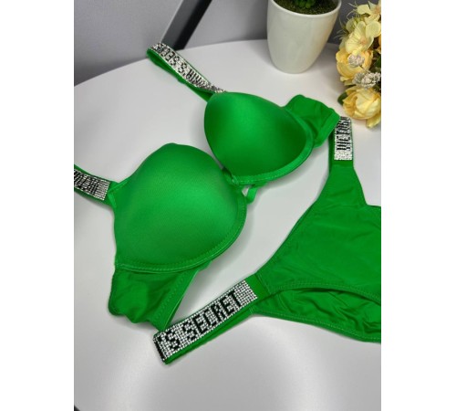 Комплект женский Victoria’s Secret Rhinestone Green kk049