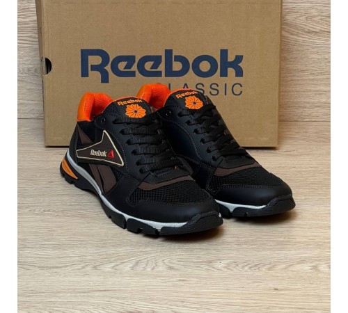 кросівки Reebok літні сітка колір чорний/ жовтогарячий/ темно синій