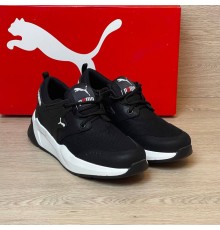 кросівки Puma літні сітка колір чорний/ білий