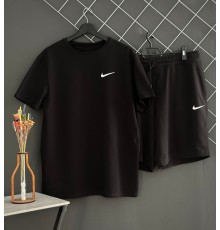 Шорти Nike білий лого + футболка Nike чорна RD171/RD206