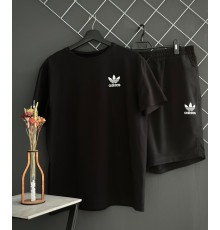 Шорти Adidas білий лого + футболка Adidas чорна RD180/RD212