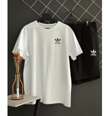 Шорти Adidas білий лого + футболка Adidas біла RD181/RD212