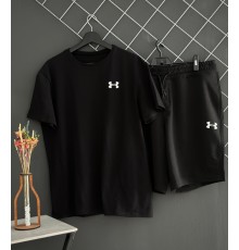 Шорти Under Armour білий лого + футболка Under Armour чорна RD189/RD218