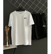 Шорти Under Armour білий лого + футболка Under Armour біла RD190/RD218