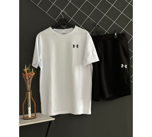 Шорти Under Armour білий лого + футболка Under Armour біла RD190/RD218