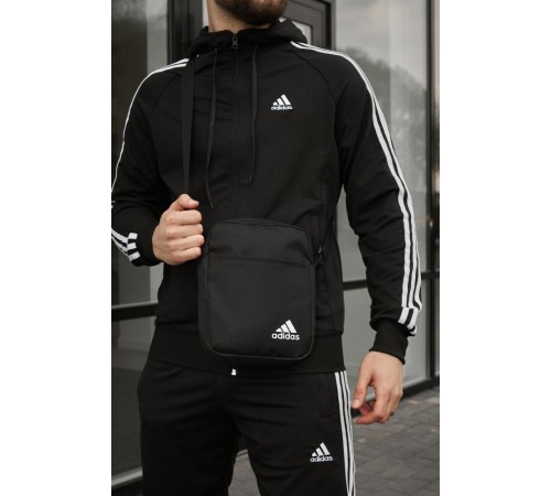 Костюм Adidas чорний + барсетка у подарунок