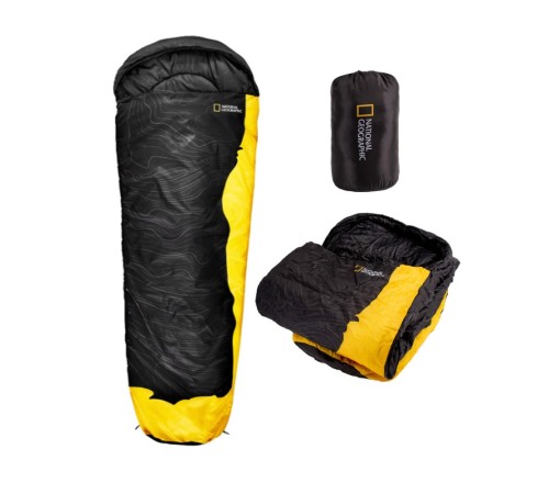 Спальний мішок National Geographic Sleeping Bag 230 x 74 cм black/yellow