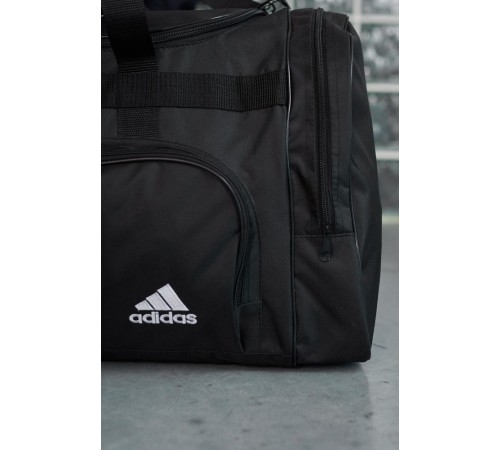 Дорожна сумка чорна Adidas, біле лого (вел.)