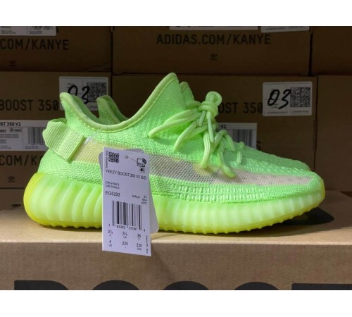 Кроссовки Adidas Yeezy Boost 350 V2 Glow зеленые ob291