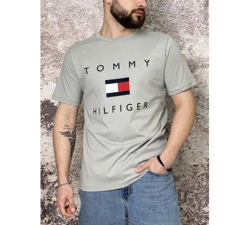 Футболка Tommy Hilfiger сіра (вел. лого)