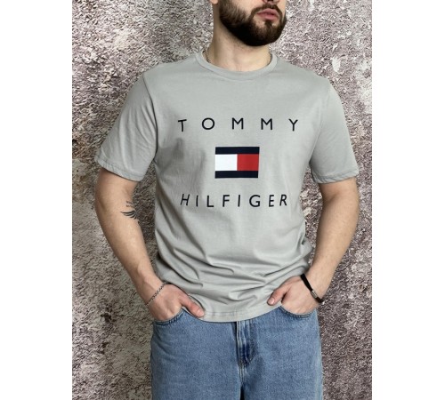 Футболка Tommy Hilfiger сіра (вел. лого)