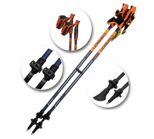 Палиці для скандинавської ходьби Birki Nordic Walking Carbon Vario 105-145 см blue/orange (XXNPOC214.870)