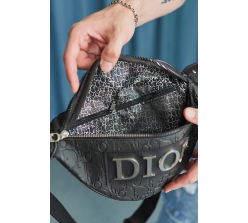 Бананка з шкірозамінника Dior чорна