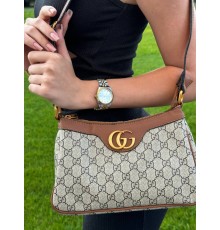 Жіноча сумка Gucci Aphrodite Shoulder Bag Brown Leather