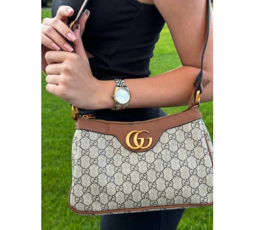 Жіноча сумка Gucci Aphrodite Shoulder Bag Brown Leather